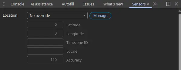 Emulating Sensors in Chrome DevTools