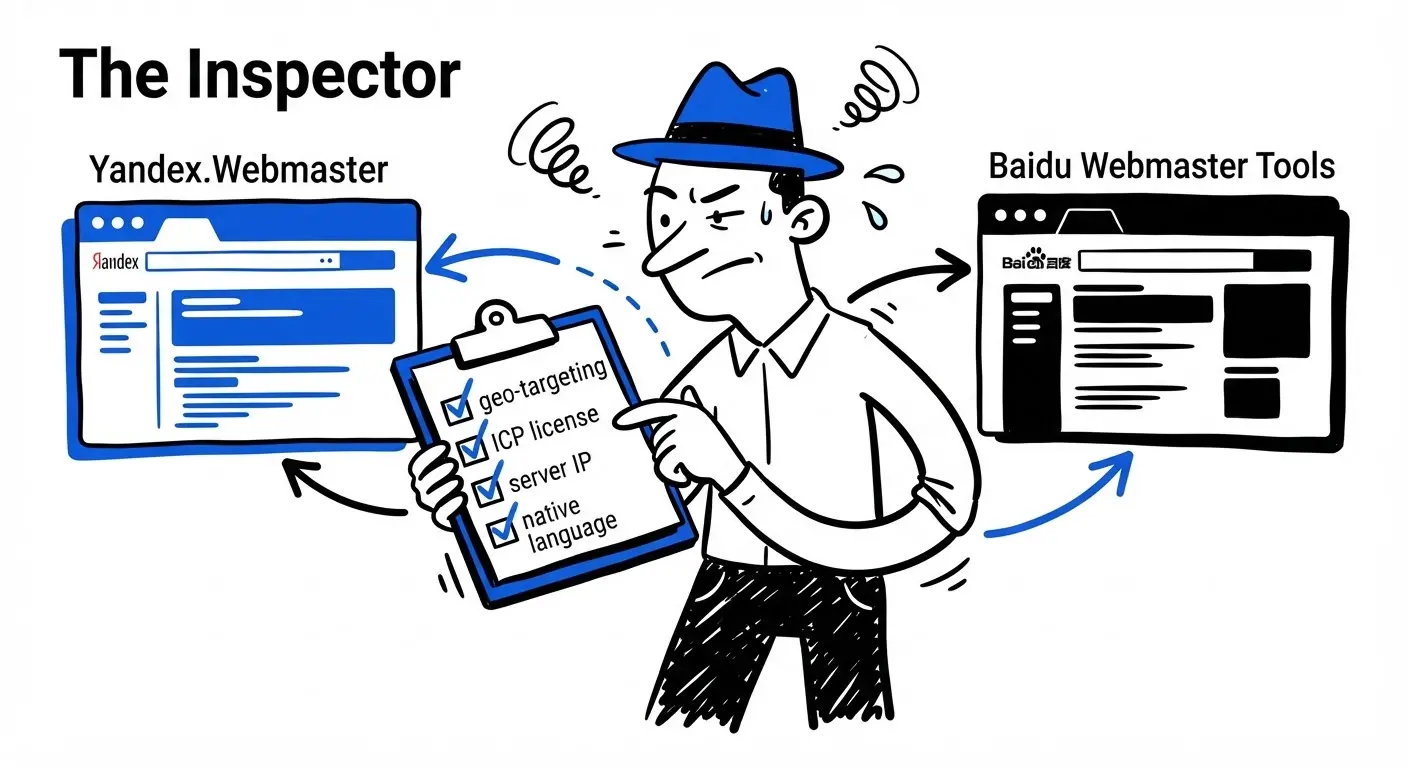 Regional search engine audit process