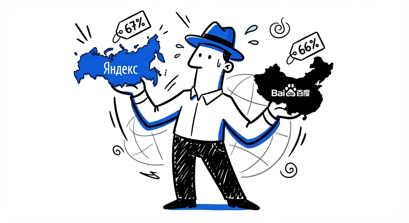 Regional importance of Yandex and Baidu