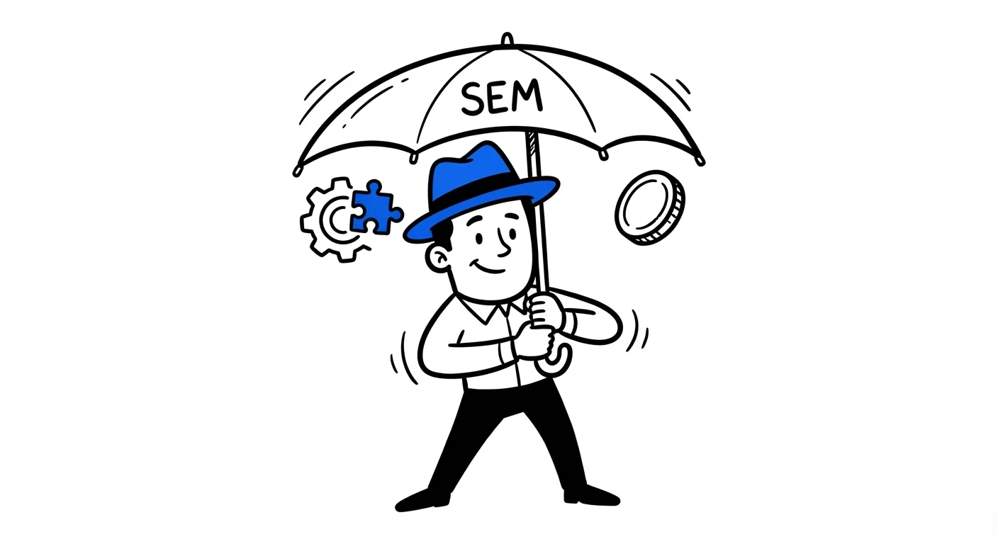 SEM umbrella covering SEO and paid search