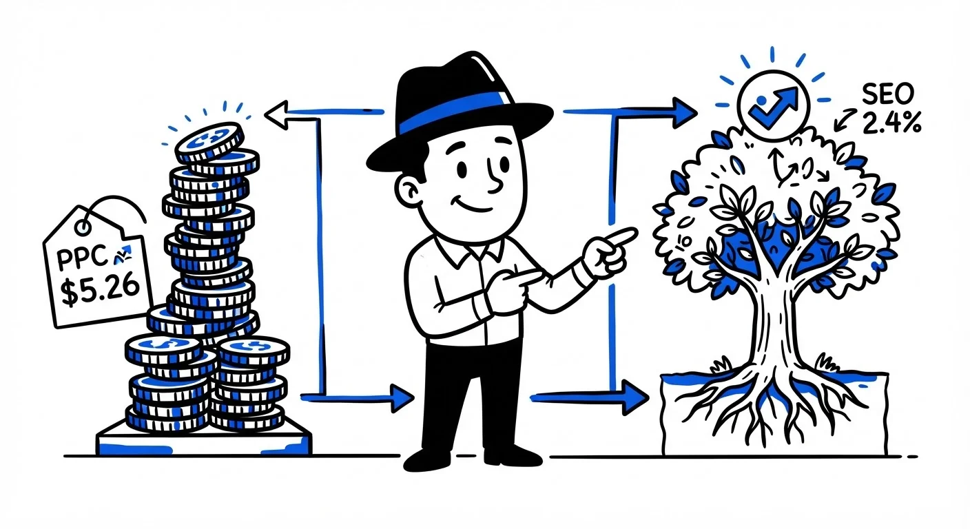 SEO vs SEM cost and conversion data comparison