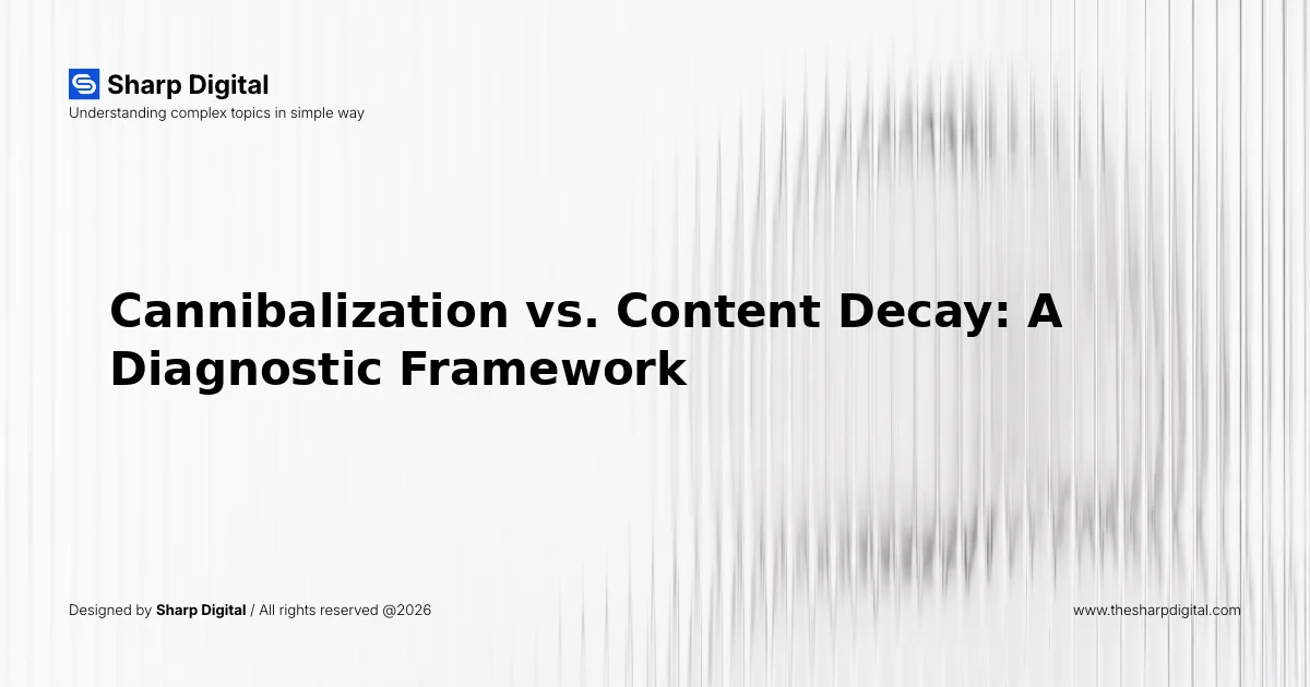 Cannibalization vs. Content Decay: A Diagnostic Framework