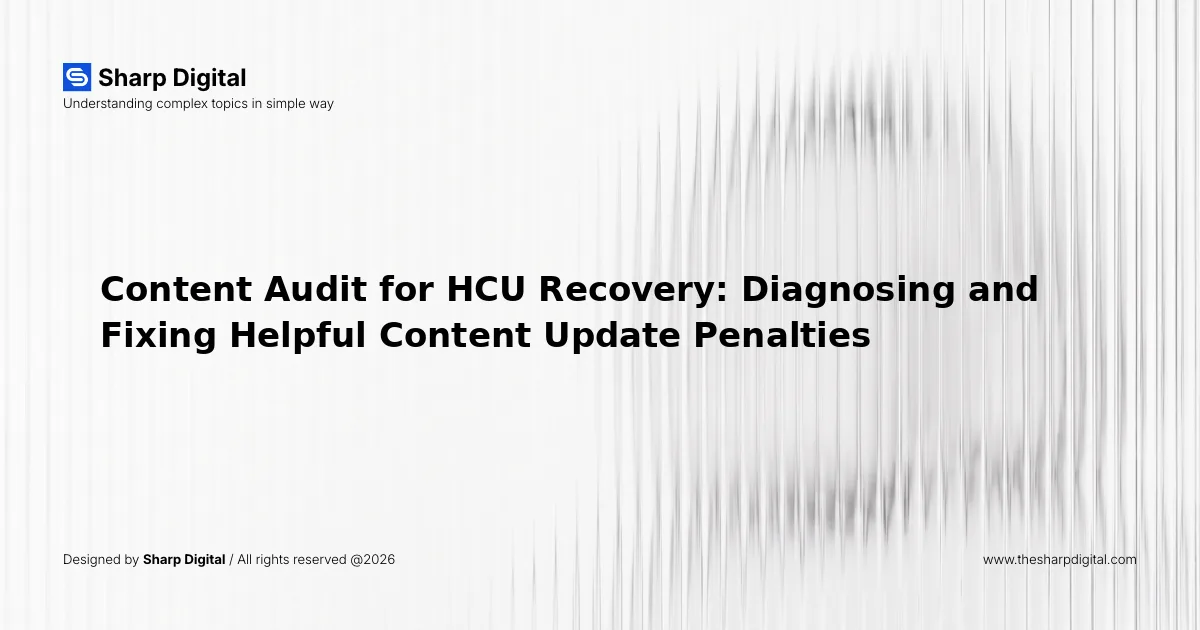 Content Audit for HCU Recovery: Diagnosing and Fixing Helpful Content Update Penalties