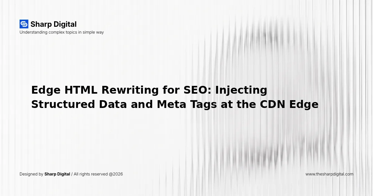 Edge HTML Rewriting for SEO: Injecting Structured Data and Meta Tags at the CDN Edge