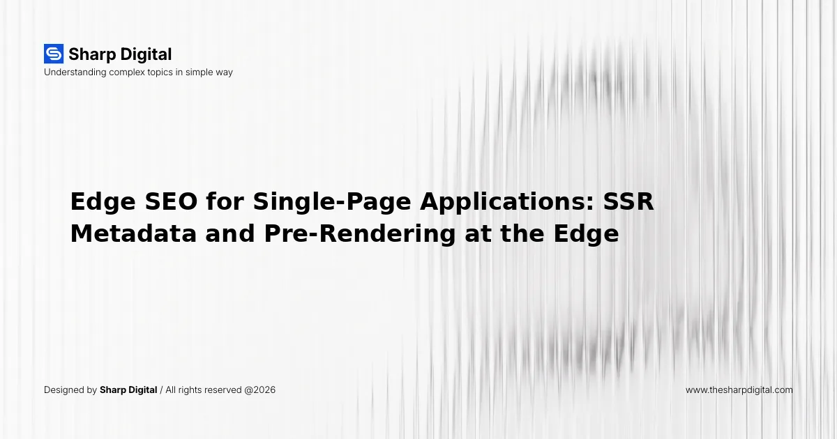 Edge SEO for Single-Page Applications: SSR Metadata and Pre-Rendering at the Edge