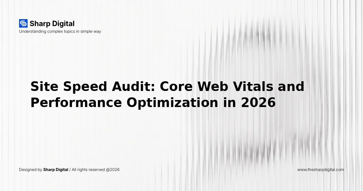 Site Speed Audit: Core Web Vitals and Performance Optimization in 2026